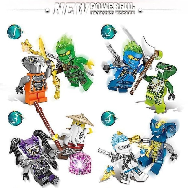 48 Phantom Ninja Minifigurer Vs. Basilisk Med Våpen - Utdannende Byggeklosser For Barn