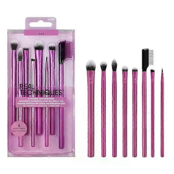 8 delar vardagliga ögonborstar set eyeliner ögonskugga ögonbryn och ögonfransar resevänlig A7