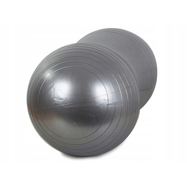Træningsbold / Pilatesbold med pumpe - Peanut silver