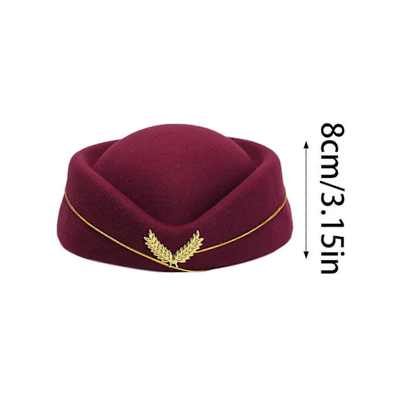 Stewardesse Hat Beret Hat Dame Flyværtinde Hat Party Favors Hatte Kostume Formelle Uniform Kasketter Tilbehør Kaffe Coffee