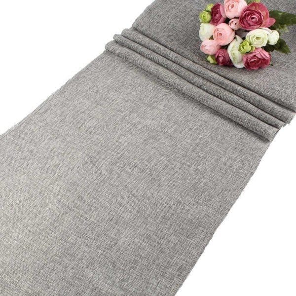 Grå imitation linne bordsduk Burlap bordsduk för heminredning