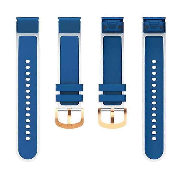 Kompatibel med Garmin Fenix 7S QuickFit 20mm Transparent Design Klockarmband Justerbart Silikonband DarkBlue