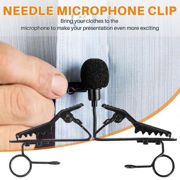 5 st Ring Mini 7,5 mm Mikrofon Clip Hållare Slips Clip Krage Clip Praktisk (Svart)