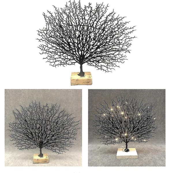 Plast Korall Skulptur Bordsdekoration Prydnad Bordsfigur Orange Black