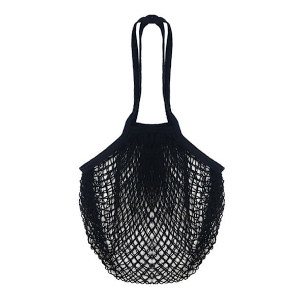 Mesh Bag - Gjenbrukbar, Vaskbar, Foldbar Bomullsnettpose for Frukt, Grønnsaker og Varehandel - Kjøkkenutstyr Kaesi Black