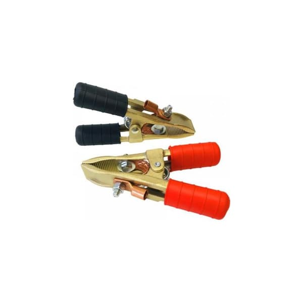2-delt profesjonelt batteri- eller startkabelklemme-sett i messing (+ og -) 250B
