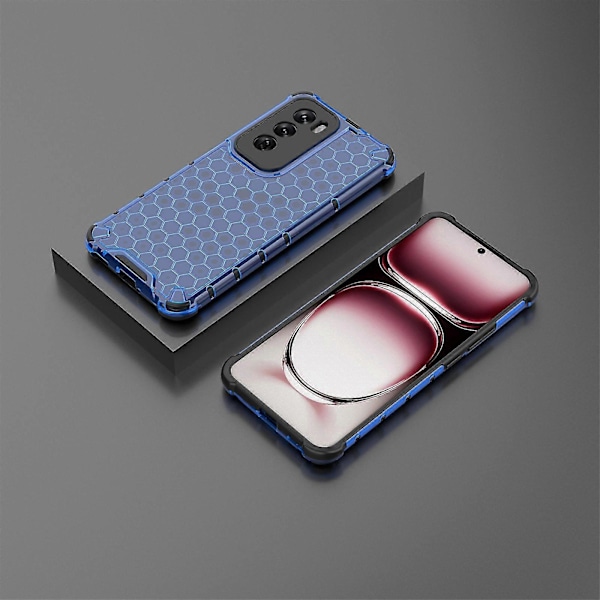 Mobilfodral för Oppo Reno12 5G - PC+TPU, Honungskaka-design, Stötdämpande Blue