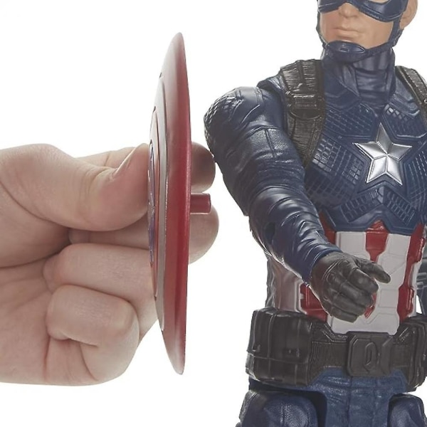 Avengers Endgame Titan Hero Series Captain America 12"-skala Super Hero Action Figurleksak med Titan Hero Power Fx Port