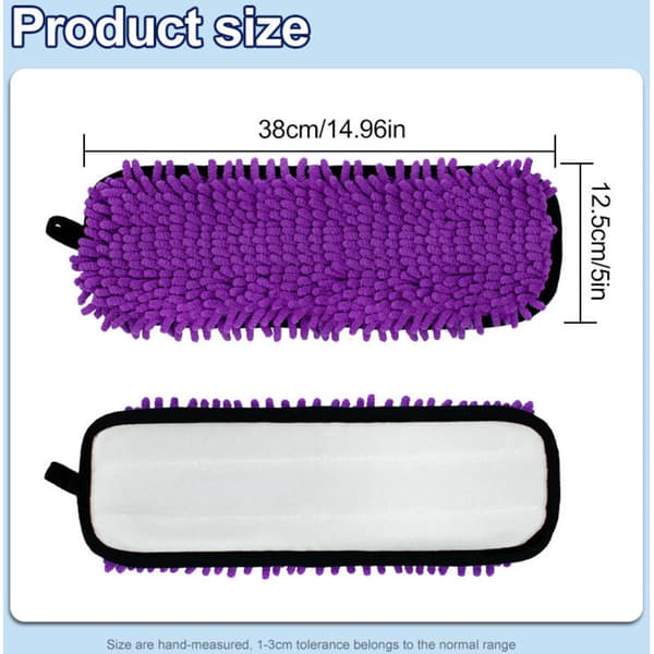 Sett med 3 gjenbrukbare erstatningsputer kompatible med Swiffer PowerMop, mikrofiberputer for Swiffer 15\" spraymopp