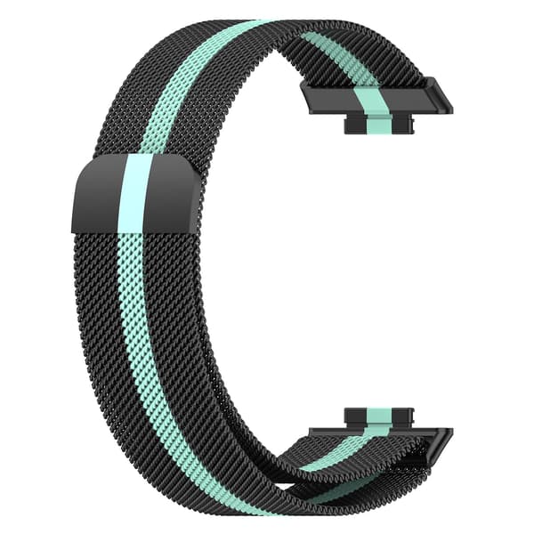 Til Huawei Watch Fit 2 rustfrit stål urrem Black Green