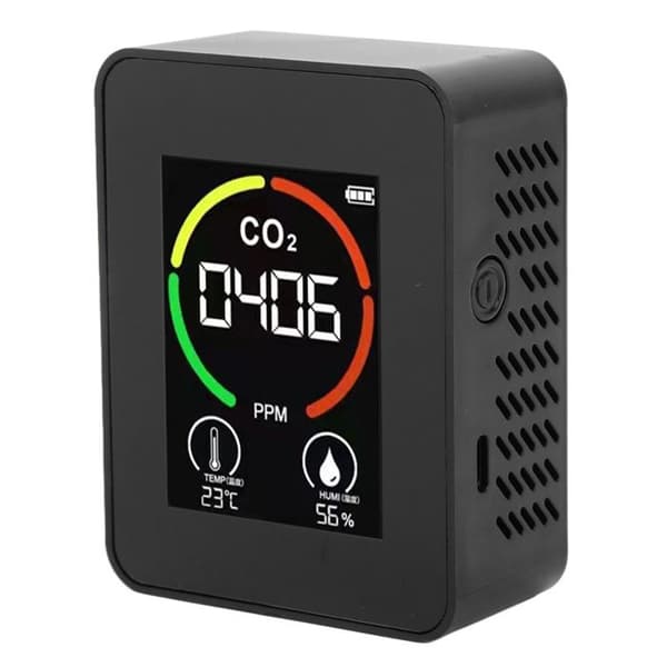 CO2-detektor, luftkvalitetsmåler, TVOC-tester, USB genopladelig termometer-hygrometer til hjemmet