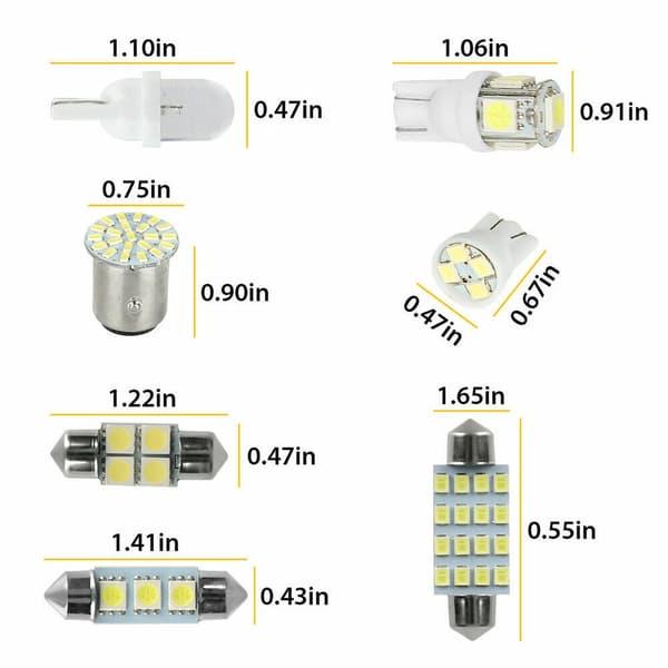 28 stk. hvide LED indvendige billys tilbehør, egnet til kuppellys, kortlys, nummerpladelys osv.
