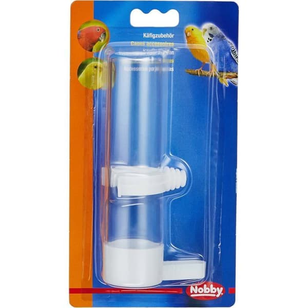 Fuglevanner - 1 enhet - Gjennomsiktig plast - Vanndispenser - Volierebur - 15 cm Hvit