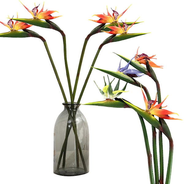 Konstgjord Blomma Livsliknande Paradisfågel Non-fading Och Lågt Underhåll Heminredning Orange