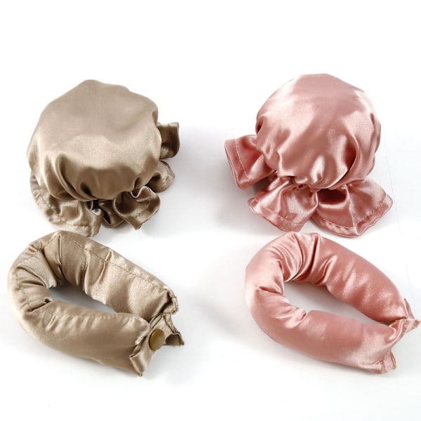 2 kpl Lämpöä Vaatimatonta Kiharrinsettiä Hiusrullat Lämpöä Vaatimattomiin Kiharoihin Rose gold leopard print