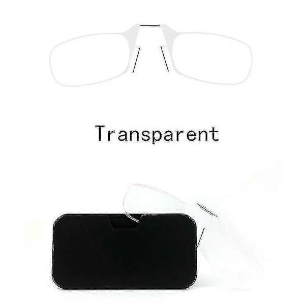 Leselbriller uten stenger med klypenese for både menn og kvinner, bærbar, klistretelefon for å sende ultratynt brilleetui Transparent 150