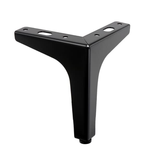 4-pack 10 cm svarta möbelben i metall - för skåp, soffor, kaffe