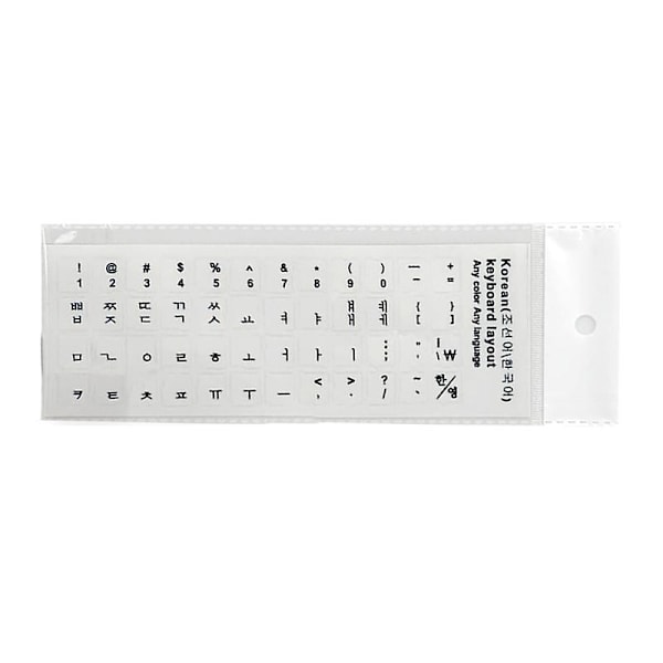 Koreanska Tangentbordsdekaler Matt PVC Tangentbordsdekaler Bokstäver Transparenta För PC Black