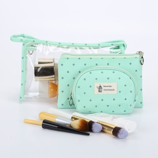 PVC Kosmetikpose Tryk Makeup Pouch BLÅ blå blue
