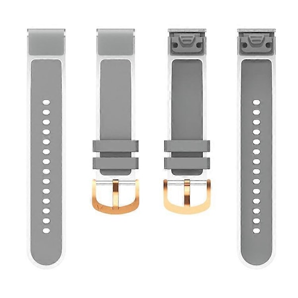 Kompatibel med Garmin Fenix 7S QuickFit 20mm Transparent Design Klockarmband Justerbart Silikonband Grey