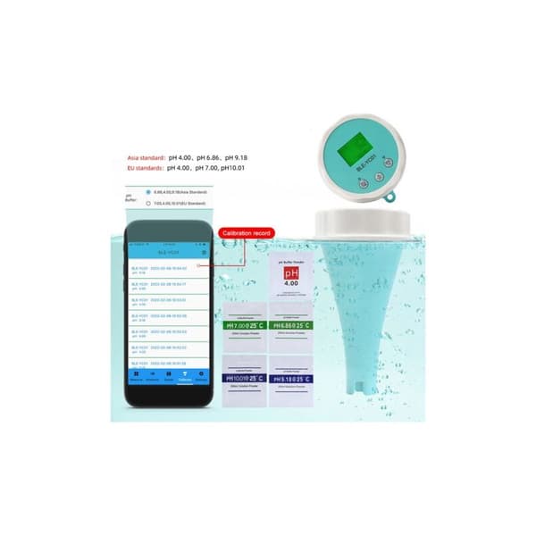 6-i-1 Vattenkvalitetsdetektor: pH, EC, TDS, ORP, Temperatur, Klor, APP-display, Bluetooth Testning av vattenkvalitet i pool