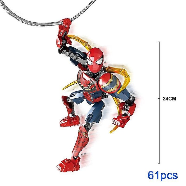 24 cm leksaksbyggsten Superhjälte Spider Man American Captain Brick Action Figur Montering Stor docka Modell Barn KSZ328-5