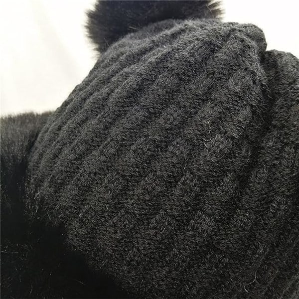 Hætte Varmt Uld Øre Strikket Beanie Tyk Beanie Sød Dame Sne Vinter Baseball Kasket Varmeste Hat til Mænd Khaki