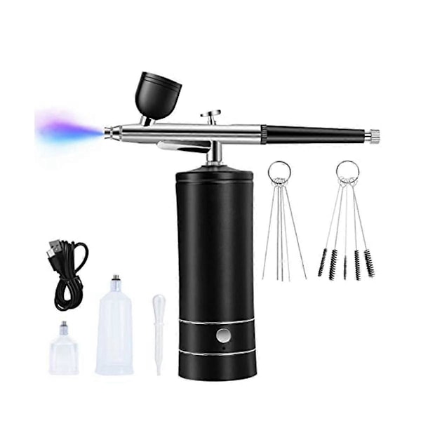 Airbrush Sæt Genopladelig Trådløs Airbrush Kompressor, 30PSI Højtryk, Bærbar Håndholdt Airbru