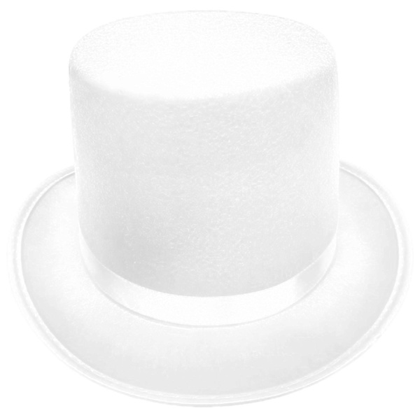 Roll Trim Hög Hatt för Kvinnor Män Scenföreställningar Gentleman Hatt Temafest Maskerader Utklädnad Huvudbonad Nonwoven Hatt Vit L White L