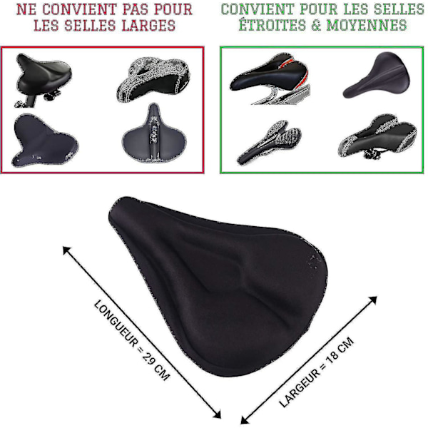 Bekväm och Ergonomisk Gel Cykelsadelöverdrag - Lätt att Installera - Halkfritt