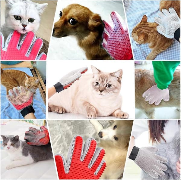 1 Par Katthandskar Hårvårdshandskar Dubbelsidig Kattborste Katthårhandske Husdjurshandske för Katter