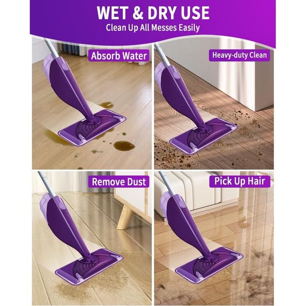 Pakke med gjenbrukbare kluter til Swiffer WetJet 30x14cm, mikrofibermoppputer, erstatningsputer for skrubbing tørt/vått