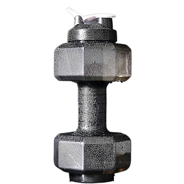 Dumbbell-formet Vandflaske Stor Kapacitet Plastik Bærbar Sports Vandflaske Black 2.6L