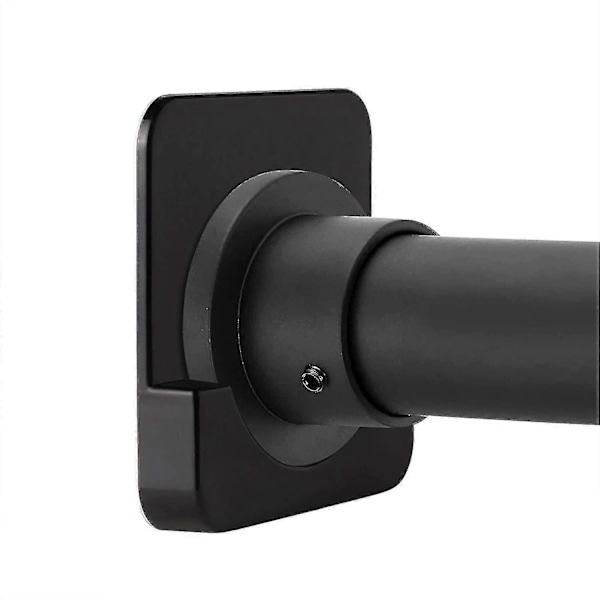 Självhäftande duschdraperistångsspänningshållare, ingen borrning, 2-pack Black