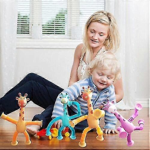 4 st Teleskopisk Sugpropp Giraff Leksak, Giraff Leksak Sensoriska Leksaker 1Pcs purple with light