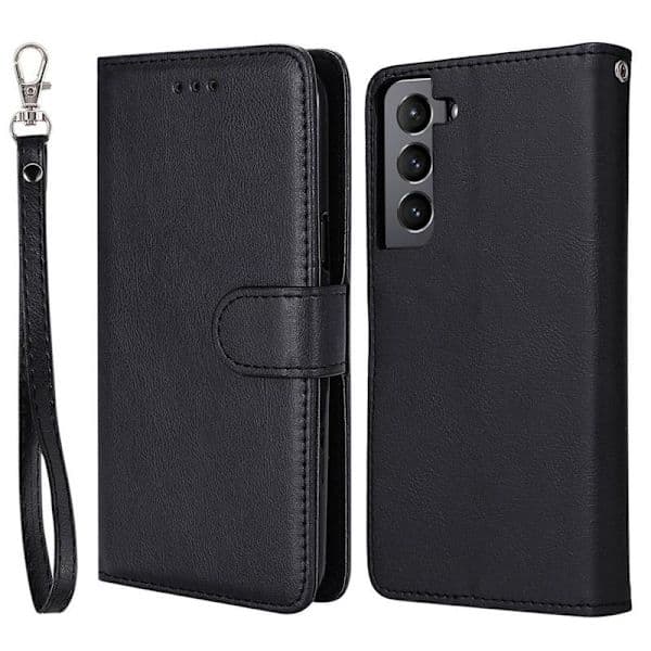 SKALO Samsung S22 Magnetisk etui/pung \"2 i 1\" - Sort Sort sort