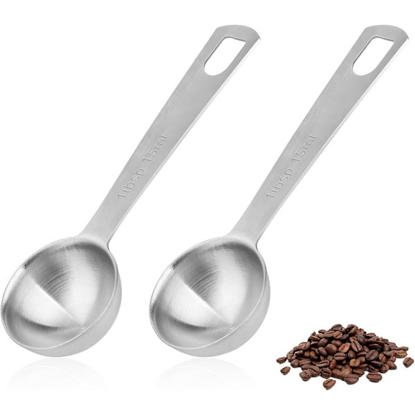 2 st Rostfria Matbordsskedar, Kaffemätskedar, Liten Metallsked (1 msk/15 ml)
