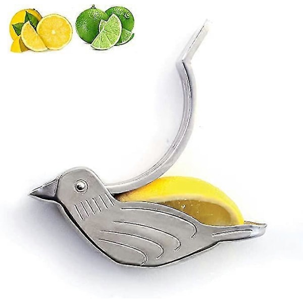2 stk. Genting Rustfrit Stål Manuel Citronpresser Og Limepresser, Sølv Fugleformet Citronpresser Stainless steel bird 1pcs