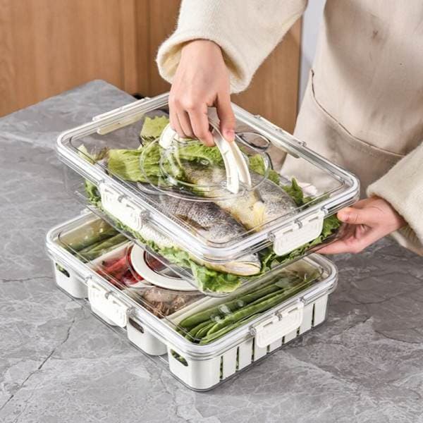 Kylskåp separat förvaringslåda kyld plastfrys bärbar frukt- och grönsakslåda för köket
