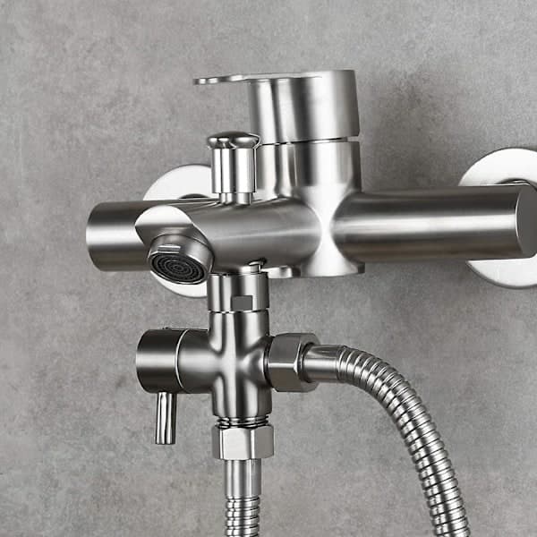 Solid messing 3-veis ventil G1/2 \" Hånddusj Dusjkomponenter Universalkobling, Børstet Nikkel