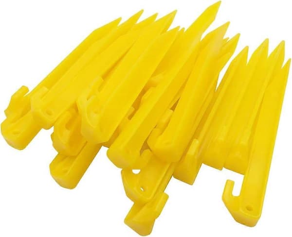 24 stk. teltplugger i plast, slitesterke piggkroker, markise, camping, caravan, pluggtilbehør