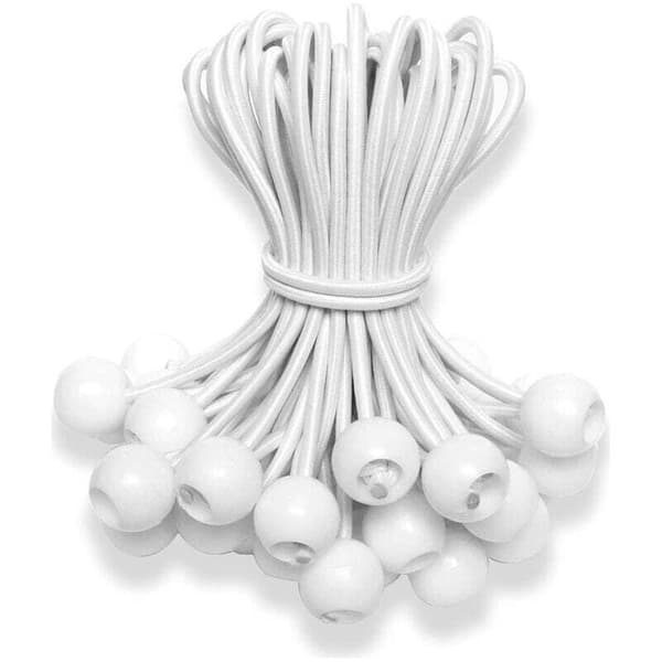 Ulisem 50-pakning elastisk strikk, 10 cm presenningsstrikk, elastisk tau, strikk, gummistrikk med kuler til paviljong