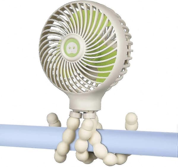 Bærbar Mini Klapvognsventilator Genopladelig Kølende Blæksprutte Design Håndholdt Ventilator white