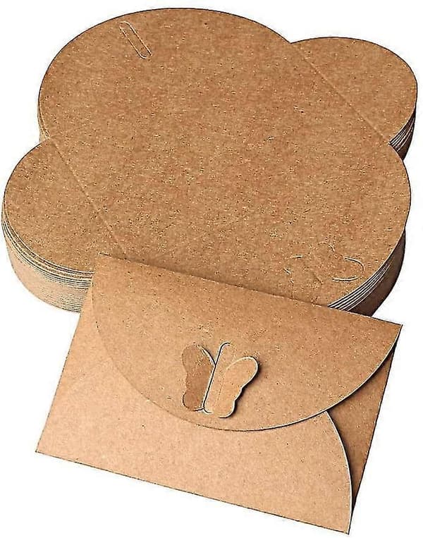 Mini Kort Kuvert, 50-pack Thanksgiving Presentkort Kuvert Med Fjäril