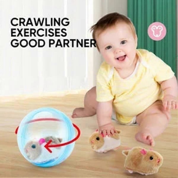 Hamsterlöpboll Leksak Rolig Småbarn Krypande Rullboll Rullande Katt Retande Leksak pink ball rabbit