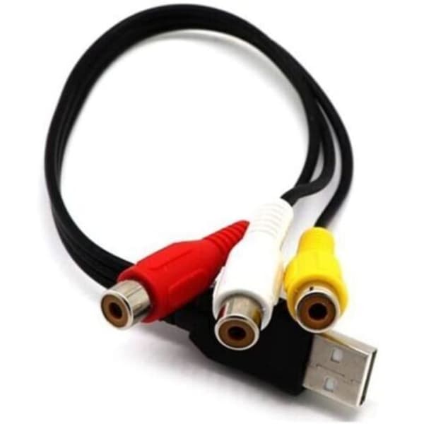 USB til 3RCA-kabel, USB til 3 RCA RGB Video AV Composite Adapter Konverterkabel Ledningsstik, Velegnet til TV, PC, DVR