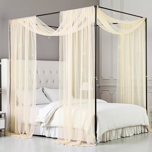 Chiffonggardin - 1 del - Beige polyester - Elegant drapering - Bröllops-/festbåge - 75x600 cm