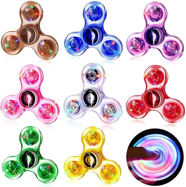Lysende LED-fingerspinner, lyser i mørket, EDC stressavlastningsleketøy, egnet for barn.