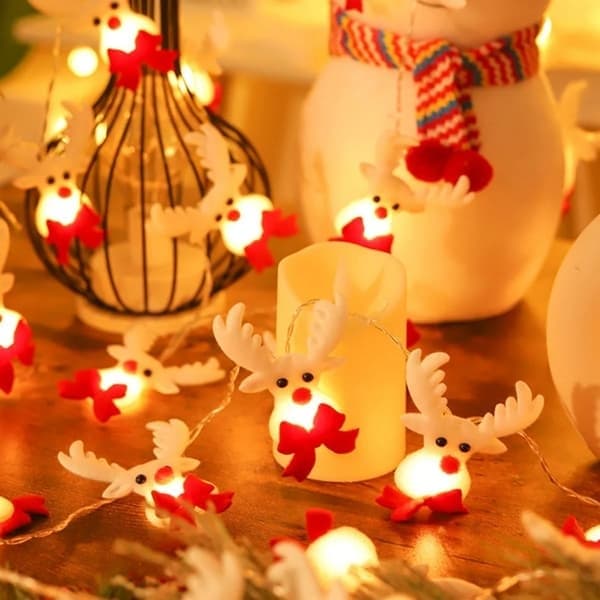 Juleelg lyslenke for hjem- og hagedekorasjon, 1,5M 10LED USB-modell lyslenke