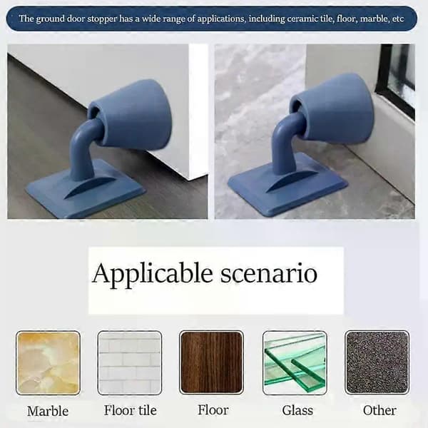 Tyst Silikon Dörrstopp Självhäftande Dörrstoppare Stötfångare Dörrkuddar Antikollisionsskydd Dörrvägg Buffert Hemförbättring Straight Blue
